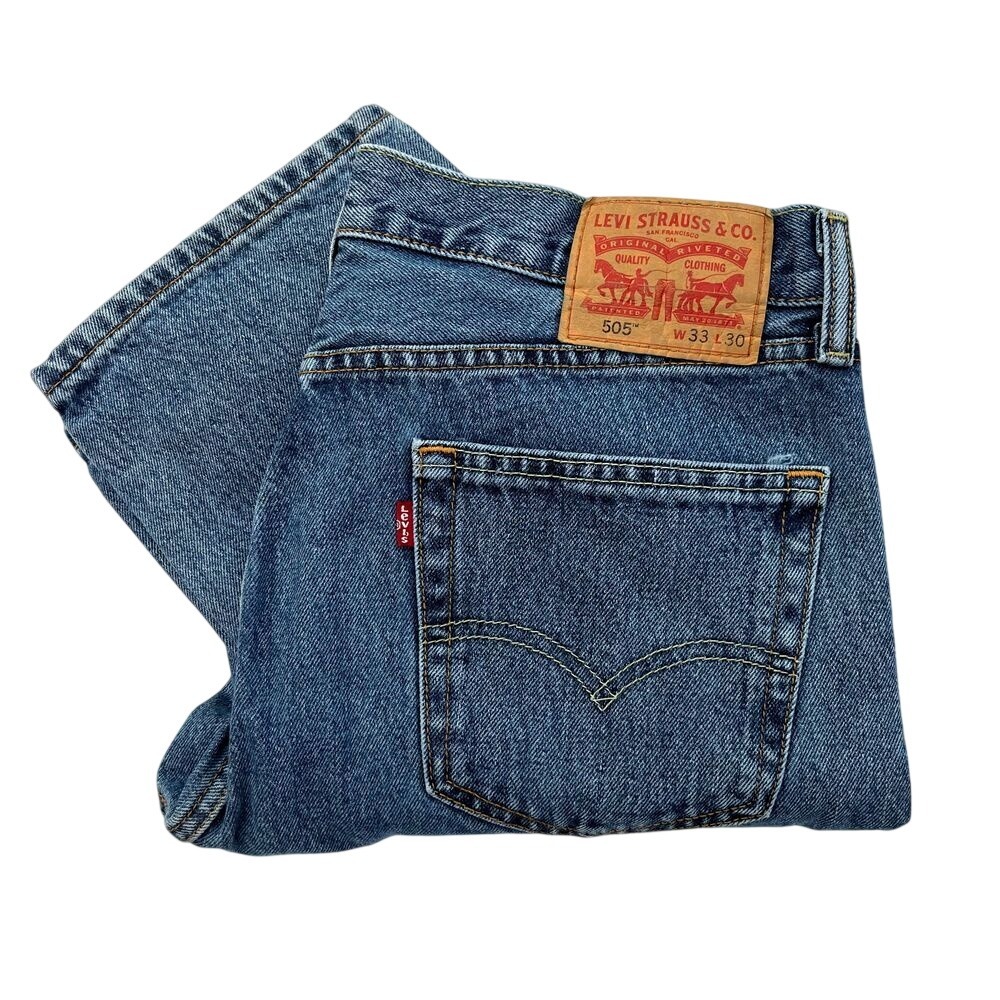 Levis Strauss & Co Mens 505 Jeans, Light Blue Levi Mens Straight Leg Denim 246